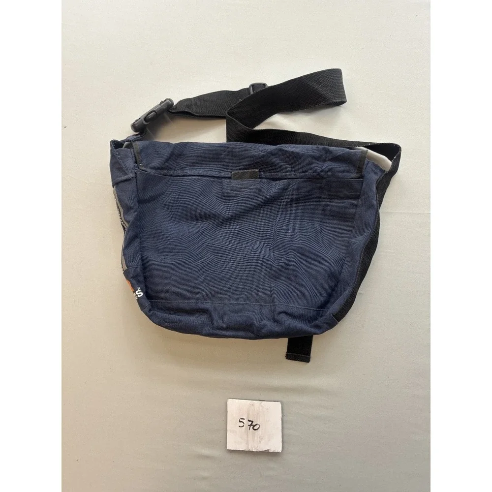 Adidas Navy Blue Messenger Bag Crossbody Waist Pack Sporty Y2K Navy Orange